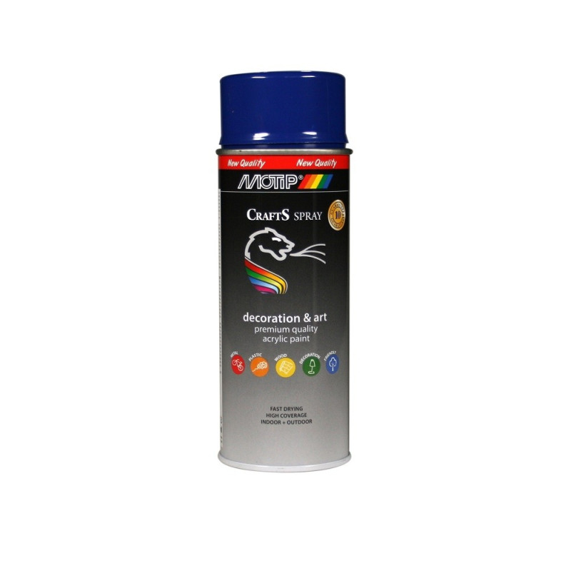 Peinture en spray Crafts bleu outremer brillante 0,4 L MOTIP