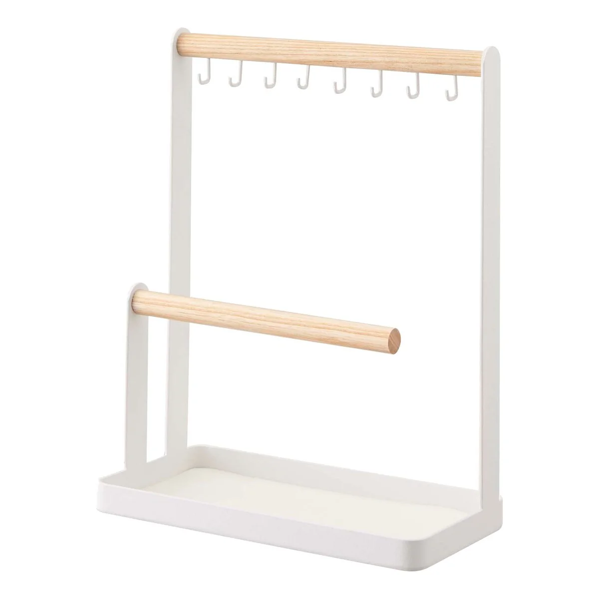 Yamazaki Home Jewelry and Accessory Display, Steel and Wood - L 4.13 x W 7.87 x H 11.22 inches