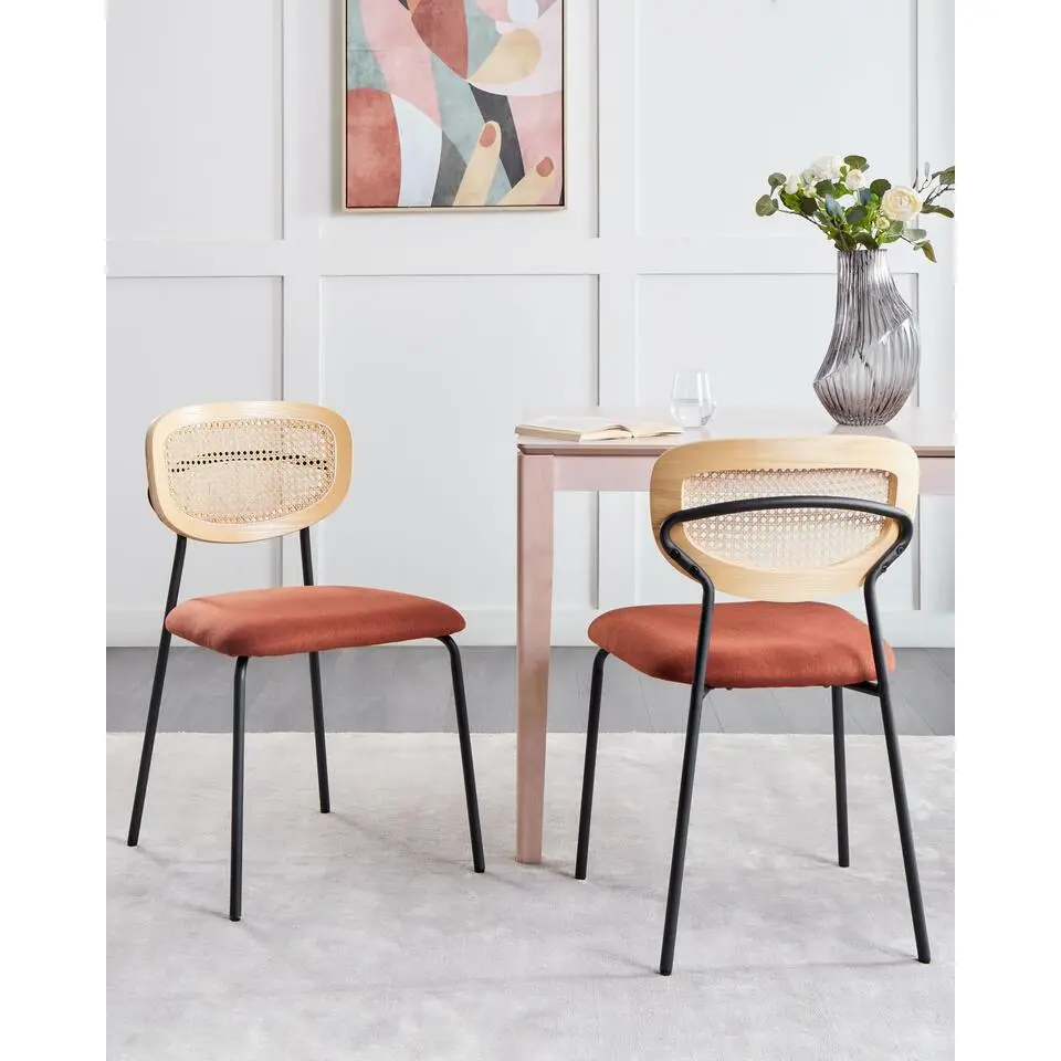 MAYETTA - Eetkamerstoel set van 2 - Oranje - Polyester