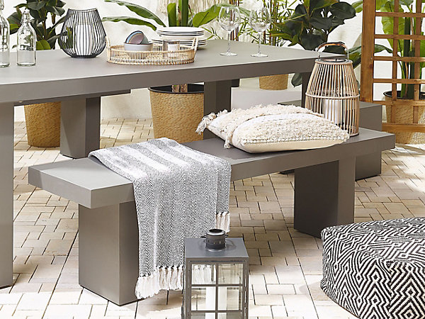Banc de jardin TARANTO 150 cm Béton Gris