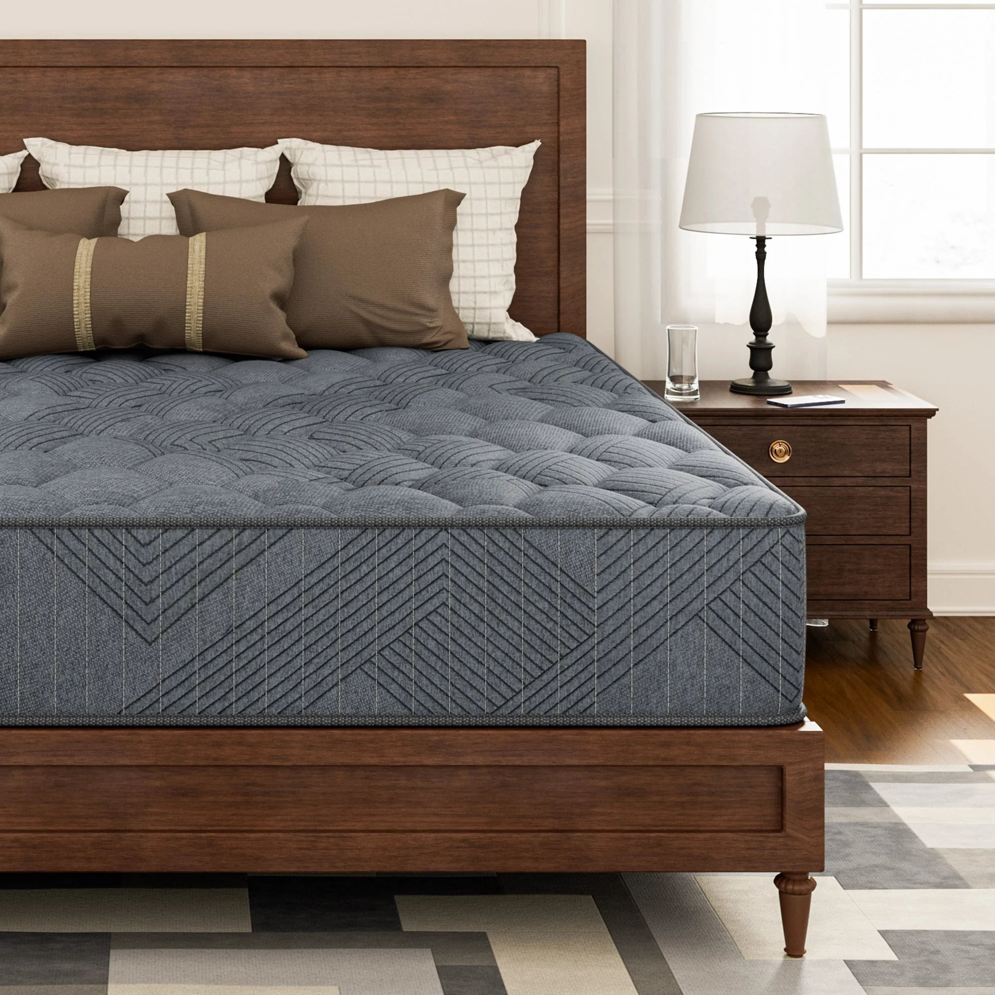 SweDrea 8/12 in. Firm Pillow Top Gel Memory Foam Innerspring Hybrid Mattress with CertiPUR-US, SGS and OEKO-TEX Certified