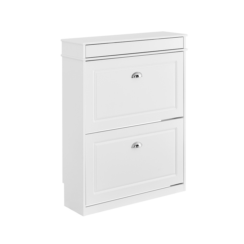 SoBuy Szafka na buty z 1 szufladą Biały 75x24x96.5cm Nowoczesny FSR78-L-W