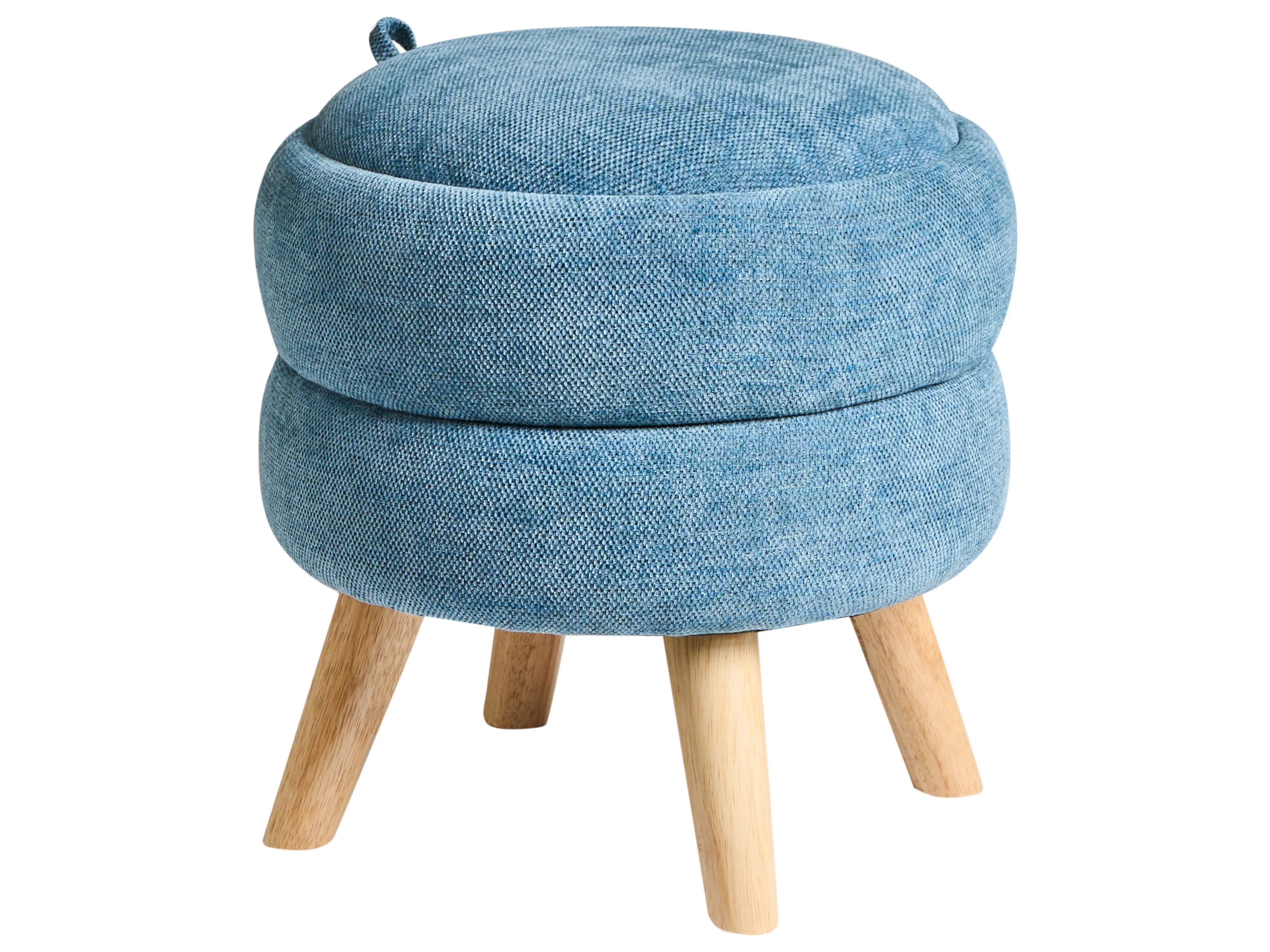 Storage Pouffe HAWLEY Chenille Blue