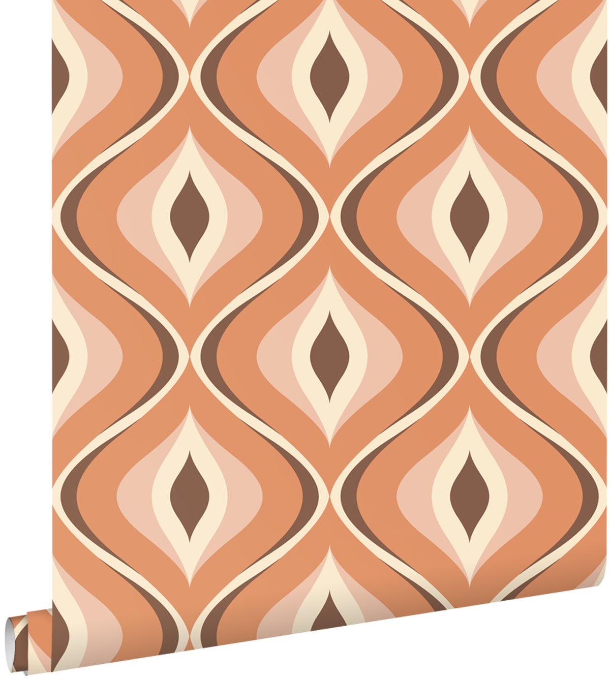 ESTAhome behang retro ornamenten oranje en bruin - 53 cm x 10.05 m - 130986