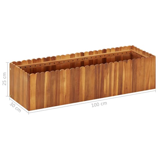 NNEVL Garden Raised Bed 100x30x25 cm Solid Acacia Wood
