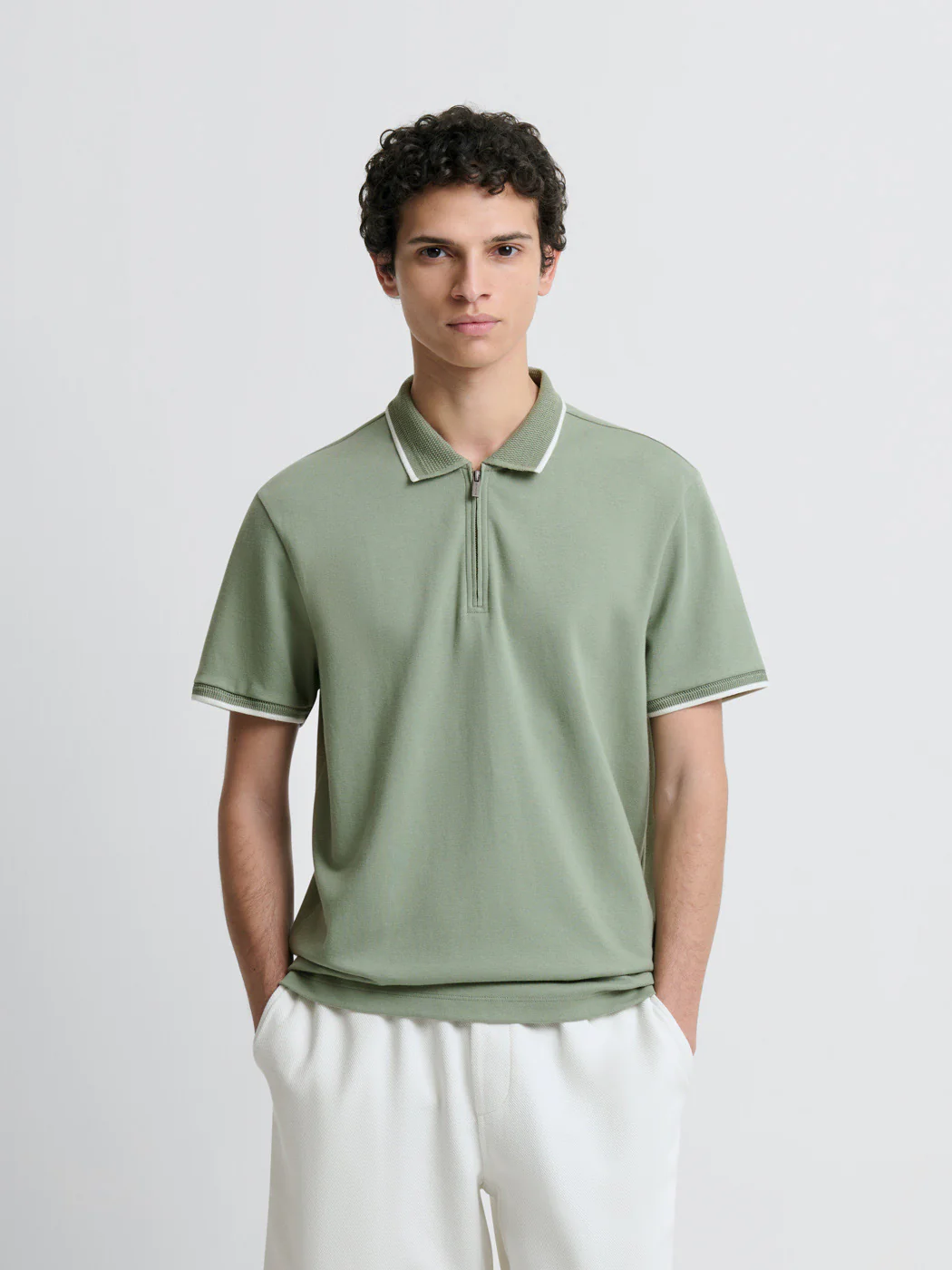 Polo zippé  stretch