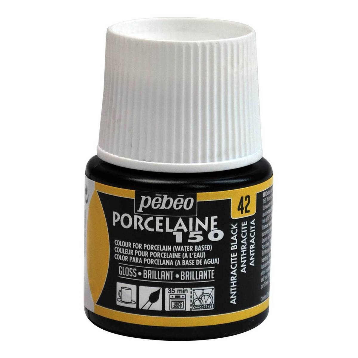 Pebeo Anthracite Porcelaine 150 Paint 45ml