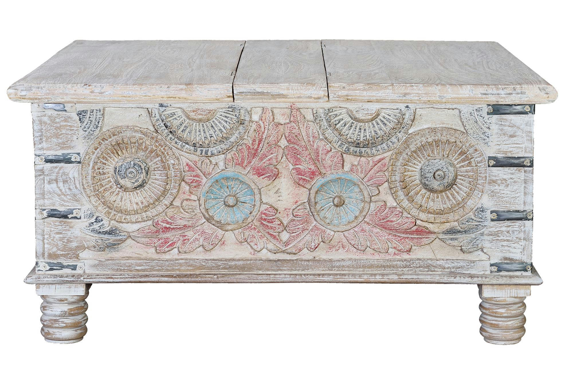 - Table basse en manguier multicolore