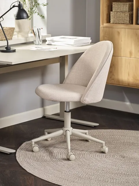 Skrivebordsstol KOKKEDAL beige stof/beige