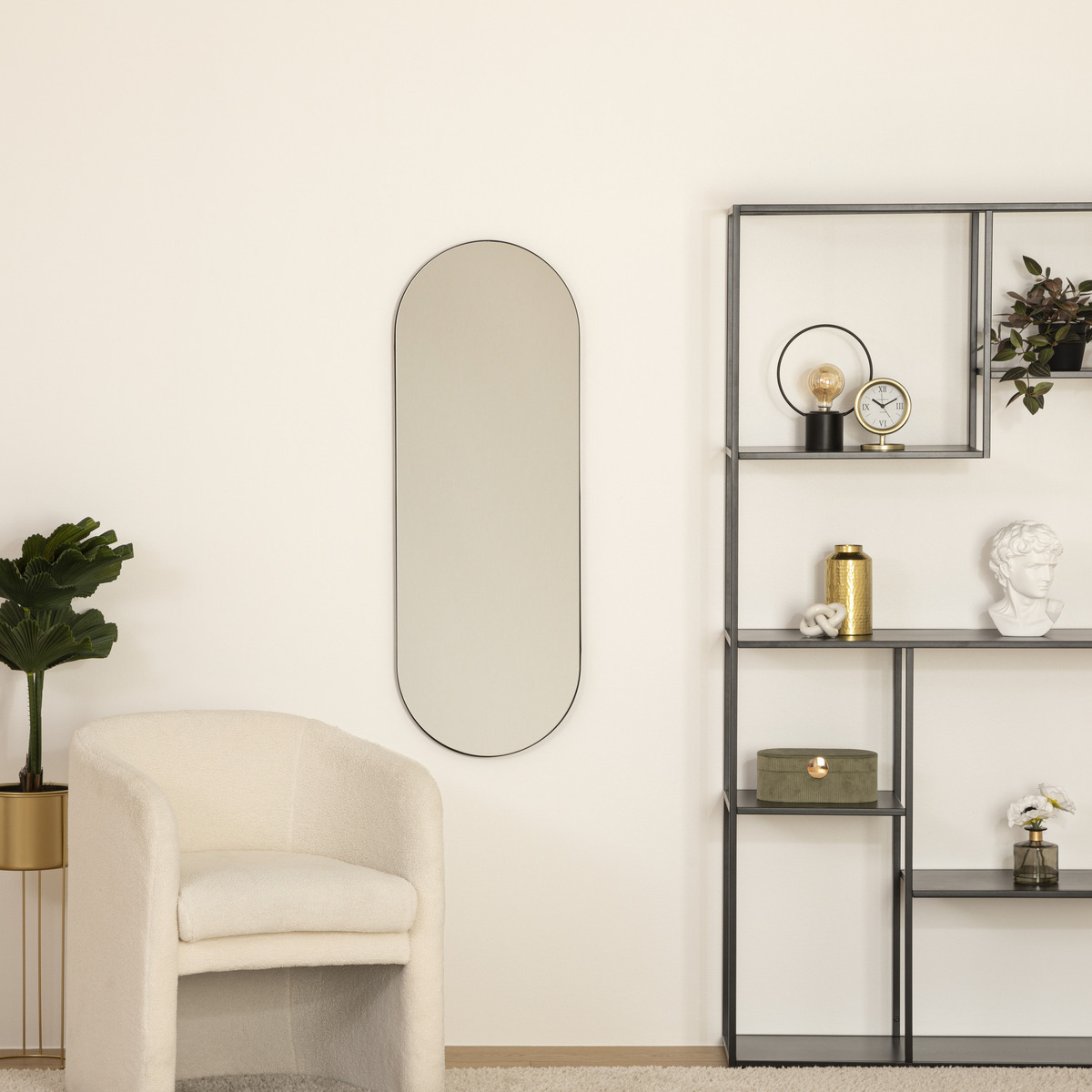 Mirror"Selena" Metal, black, h.112 cm