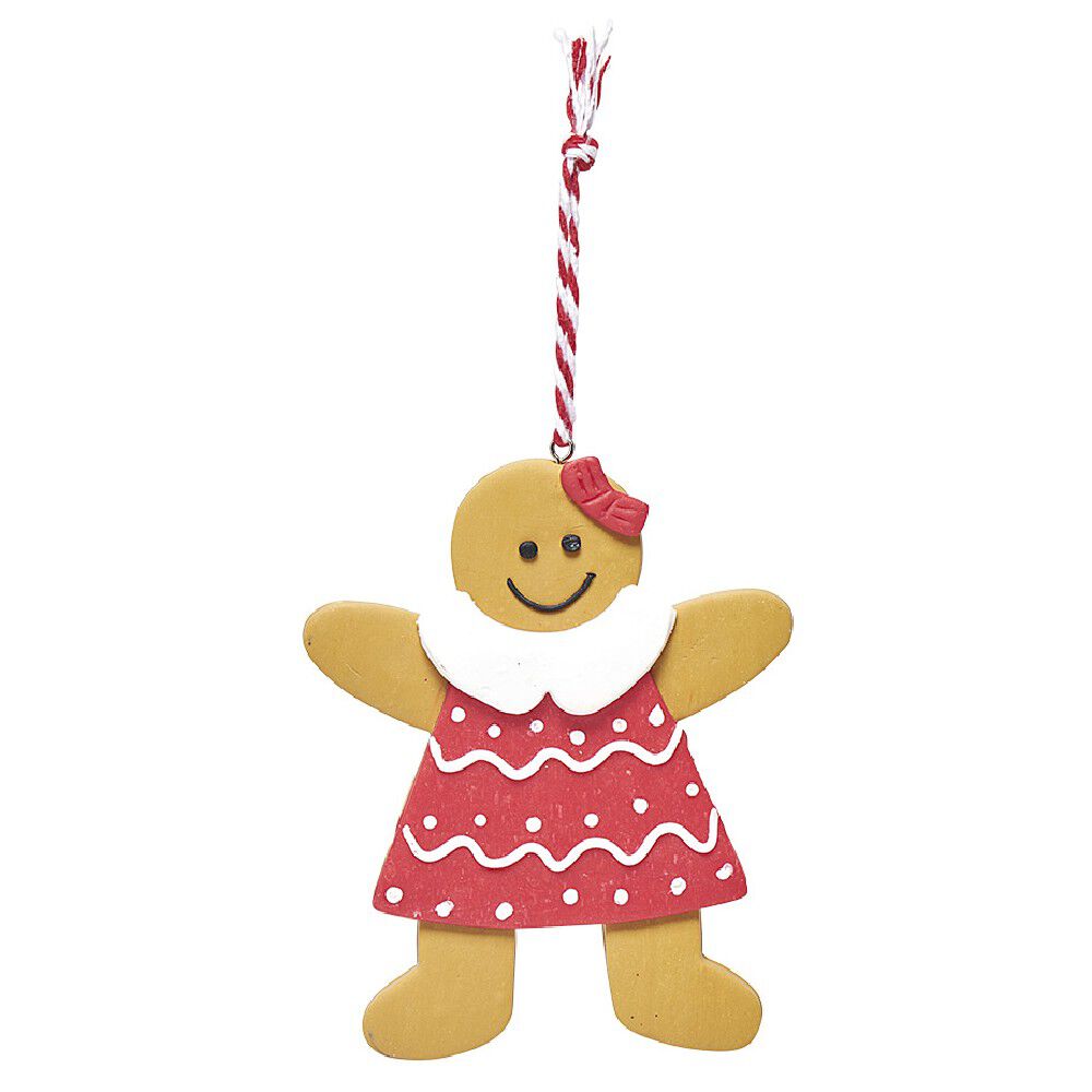 Suspension de No&euml;l petit bonhomme pain d'épice H12,5 cm