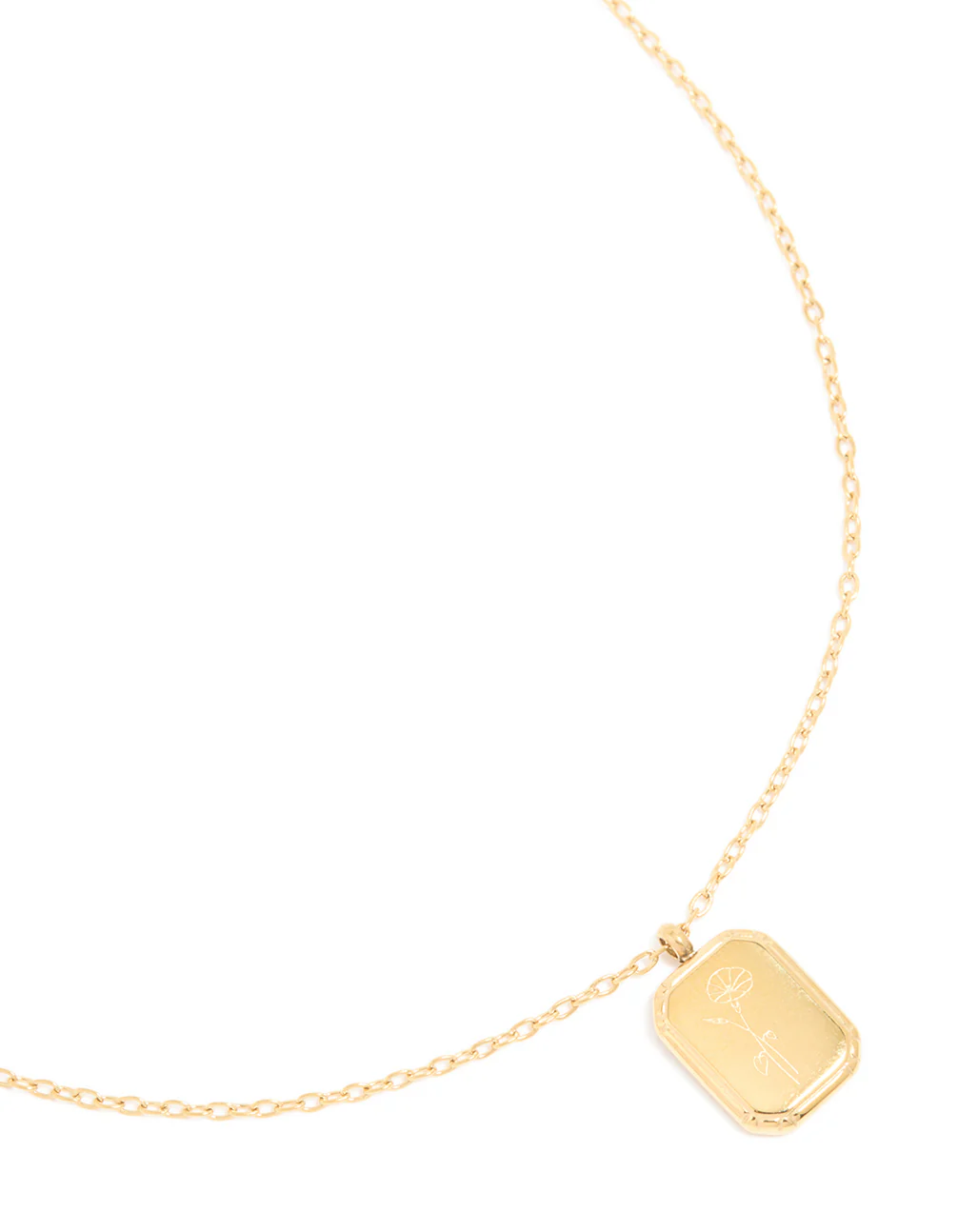 Waterproof Gold Plated Stainless Steel September Birth Flower Aster Necklace