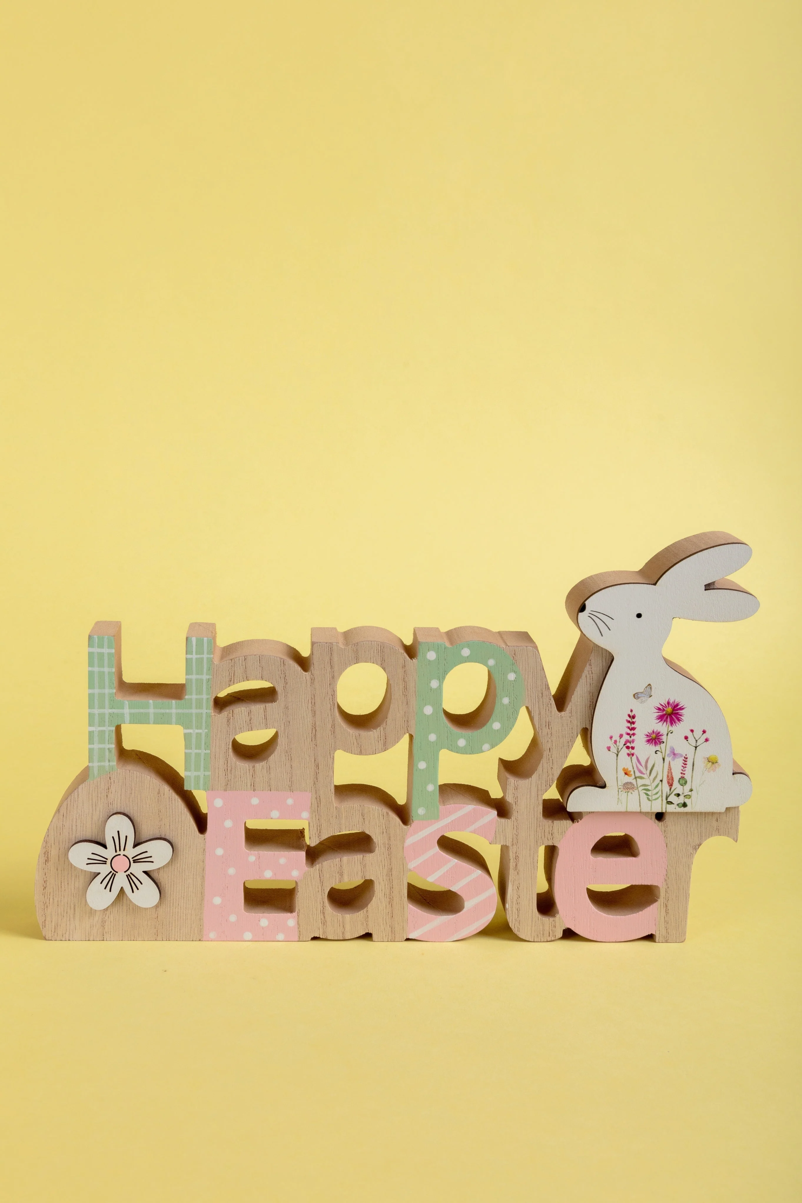 Happy Easter Plaque with Bunny Design