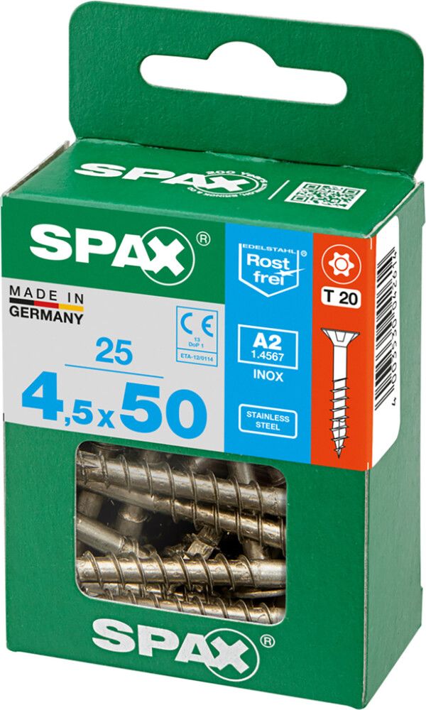 TRESKRUE SPAX RUSTFRI TFT 4,5X50MM 25STK