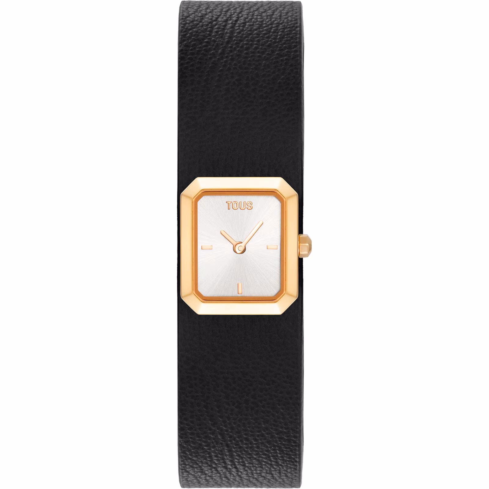 Reloj analógico con brazalete de piel negra y acero dorado KARAT EMERALD MINI
