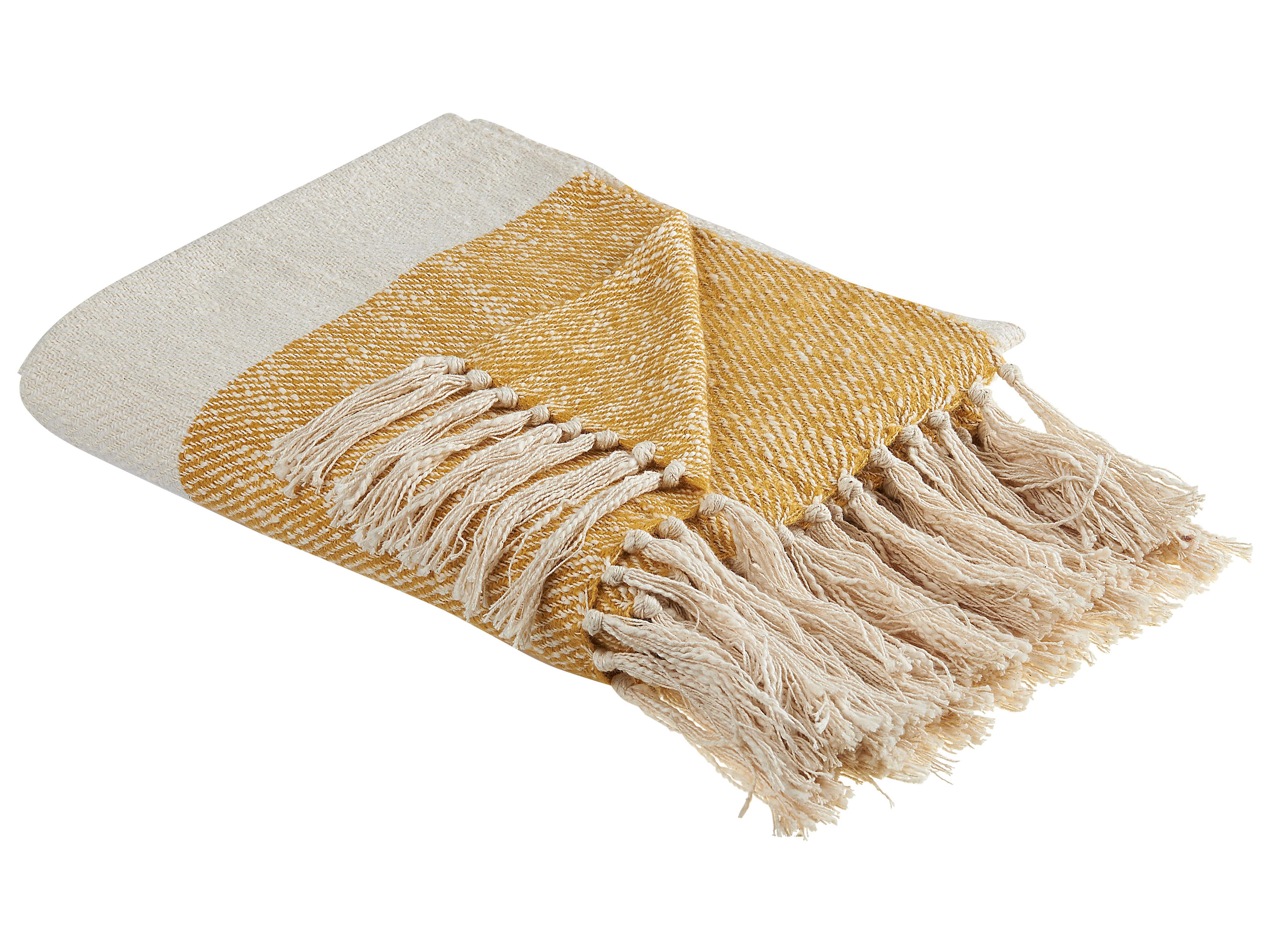 Blanket SALME Fabric 130 x 170 cm Beige