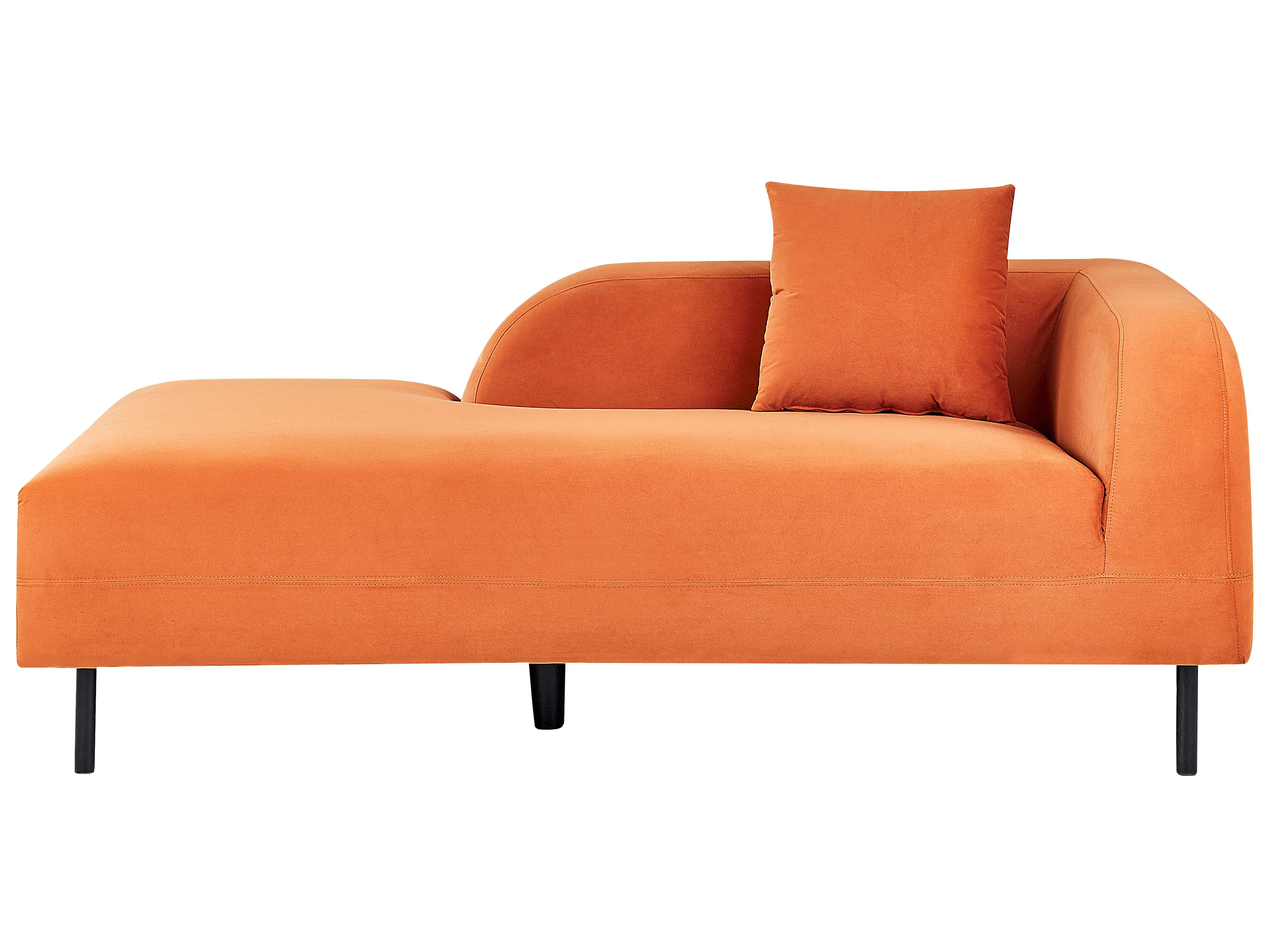 Right-Hand Chaise Longue LE CRAU Velvet Orange