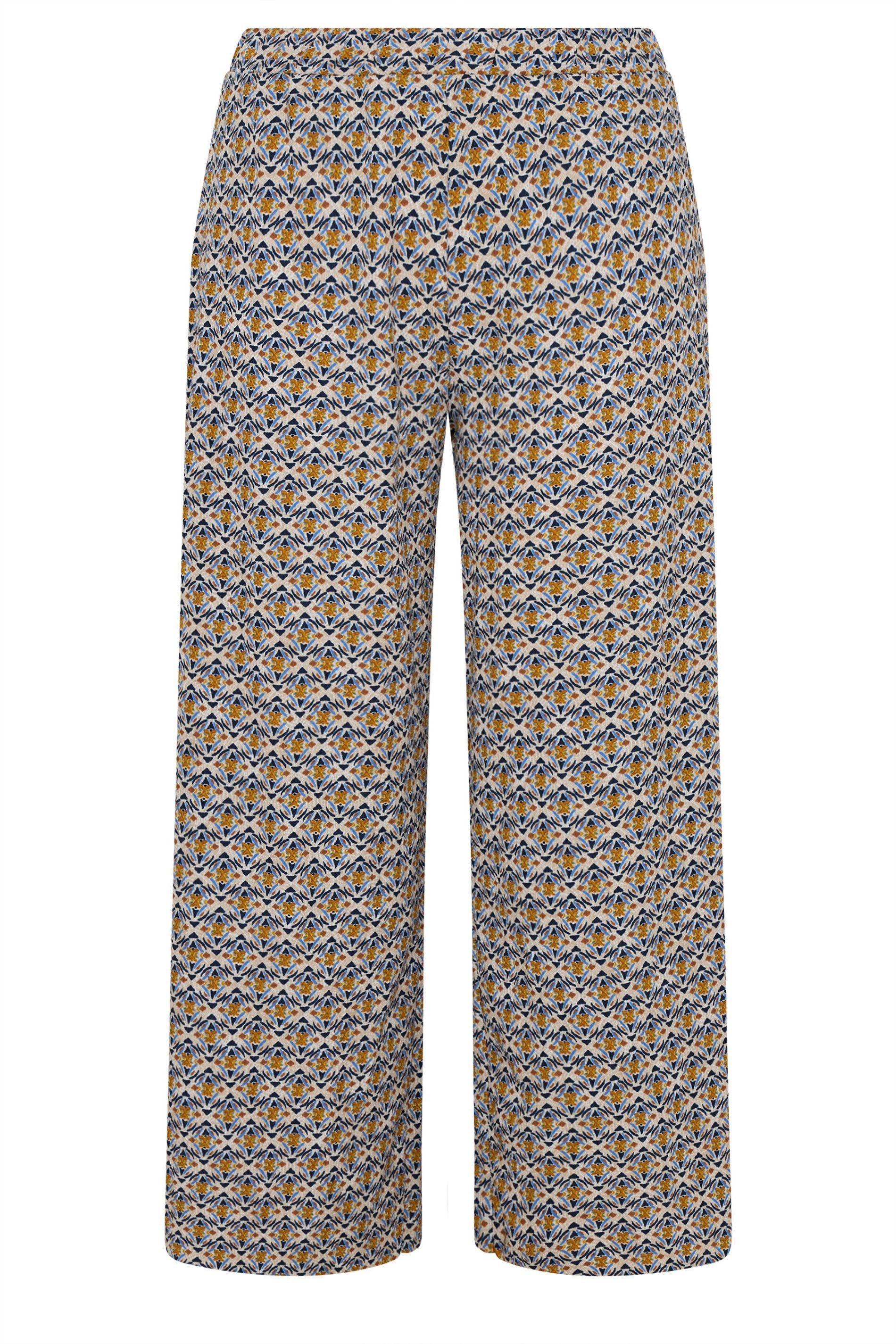 Yours Geometric Textured Wide Leg Trousers
