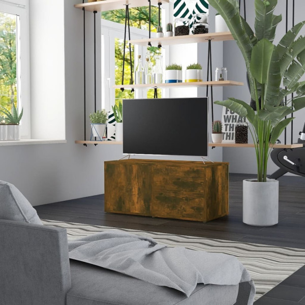 Szafka Pod Telewizor Stolik Półka Szafka RTV Brązowa 80x34x36 cm