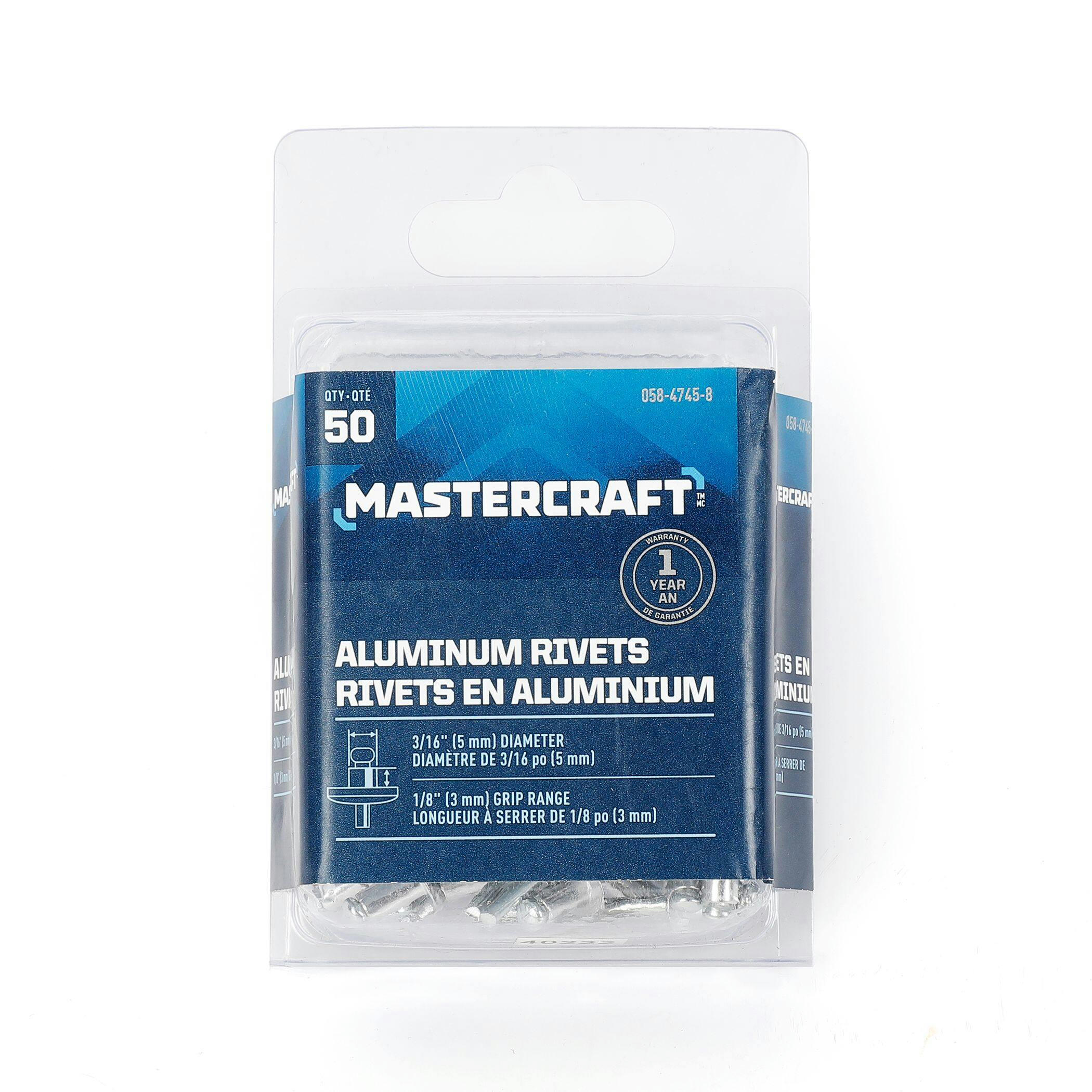 Mastercraft 3/16-in Medium Aluminum Blind / Pop Rivets, 50-pk, Assorted Sizes