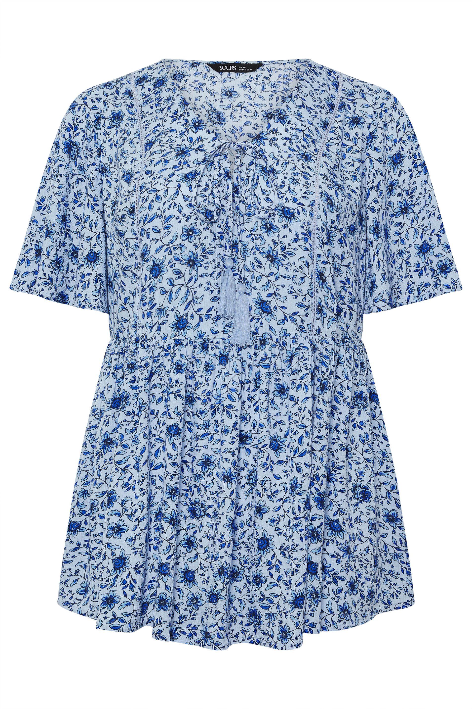 Yours Floral Embellished Tie Neck Top