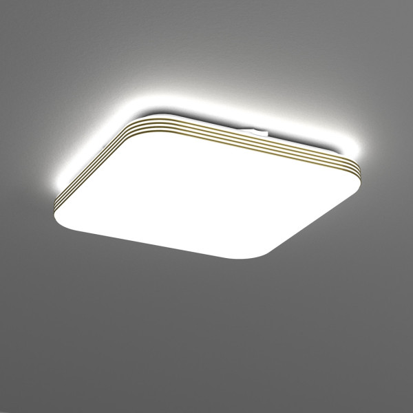 Plafon Dabarkwadratowy biało-złoty LED 1x17W 33cm 1530lm IP44 Eko-Light