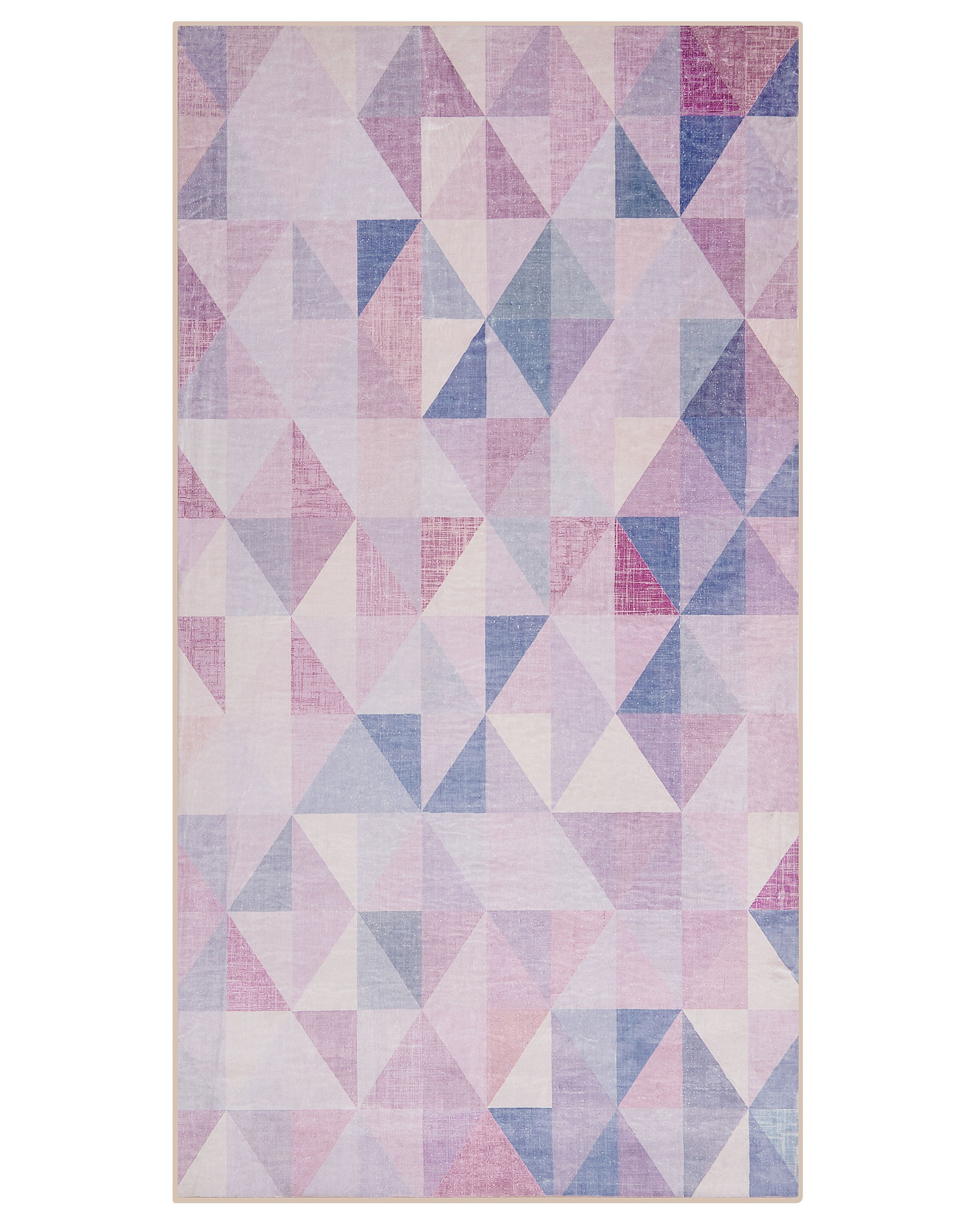 Dywan 80x150 cm geometryczny niebiesko szary