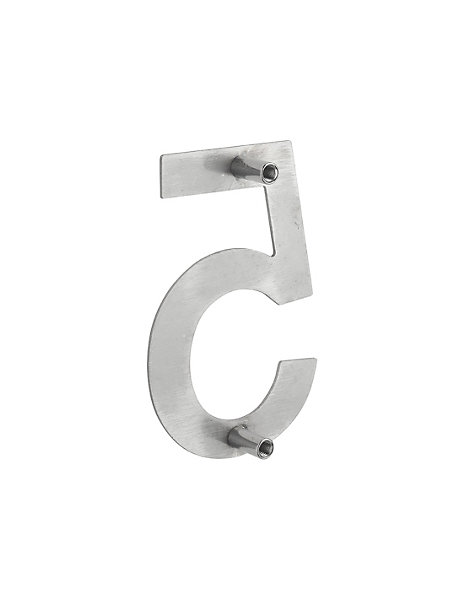 Chiffre 5 à visser, inox, H.100mm - THIRARD