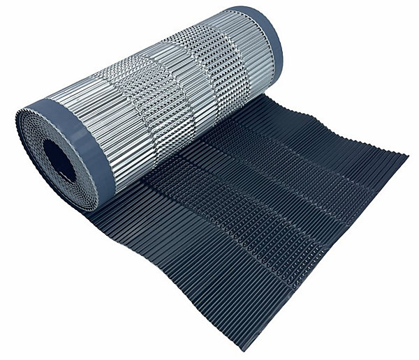 Closoir de faîtage tout aluminium 400 mm X 5 ml NOIR souple ventilé - Ral 9005