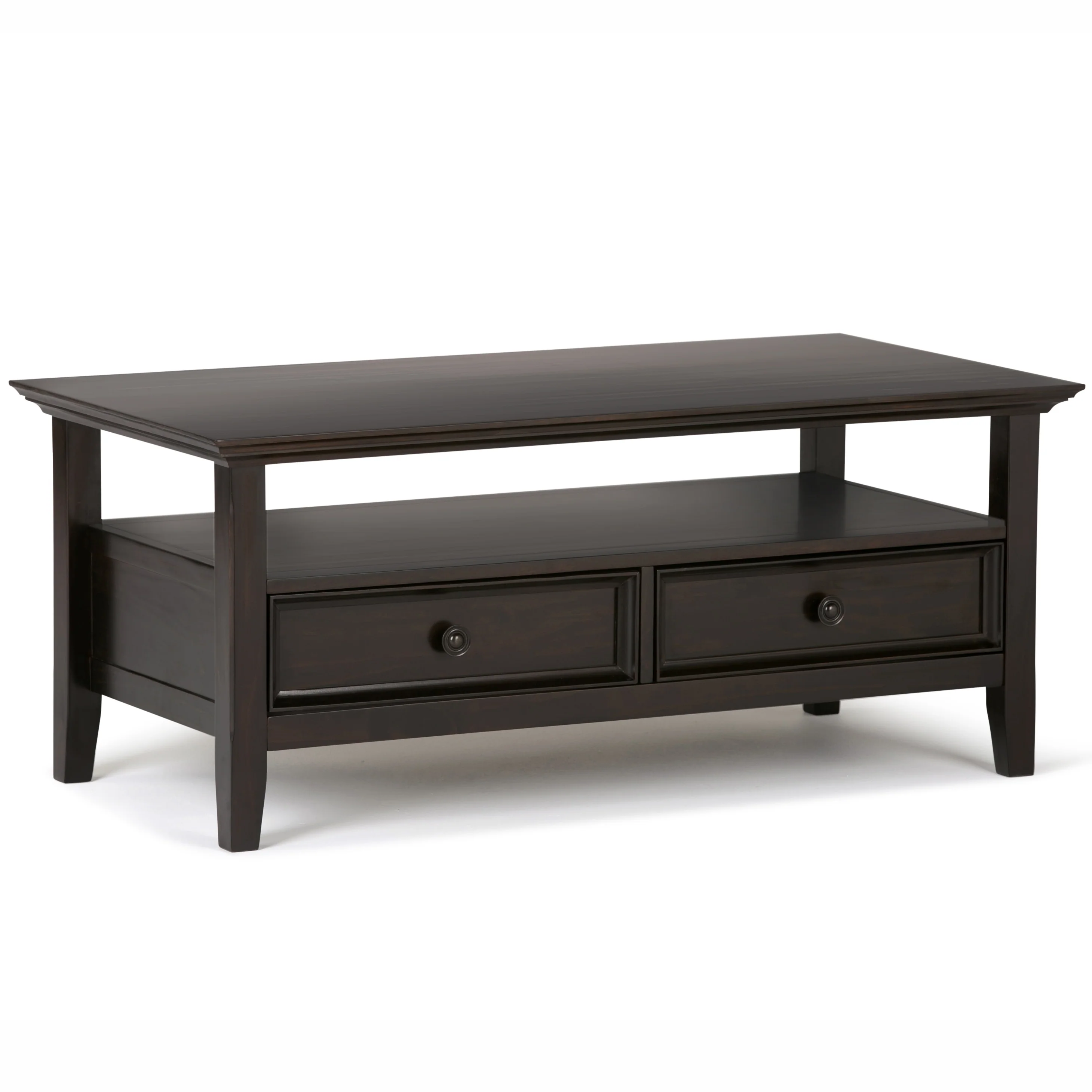 WYNDENHALL Halifax SOLID WOOD 44 inch Wide Rectangle Transitional Coffee Table in Hickory Brown - Hickory Brown