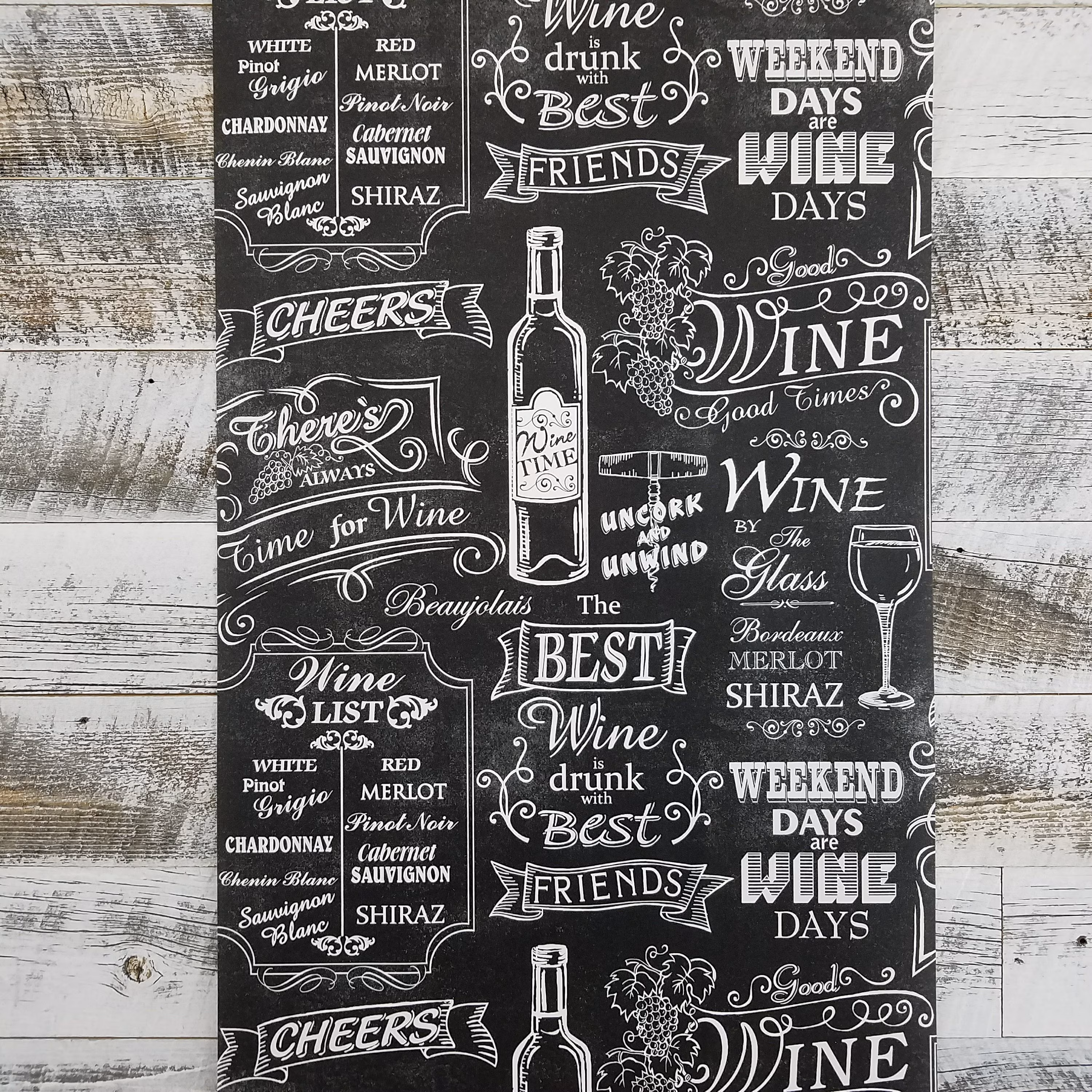 Norwall Black and White Chalkboard Wine Wallpaper Modern Contemporary CK36631