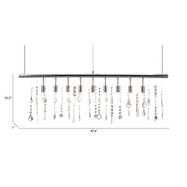 Shooting Stars Ceiling Lamp Chrome - 47.4" W x 1.3" D x 18.5~126" H