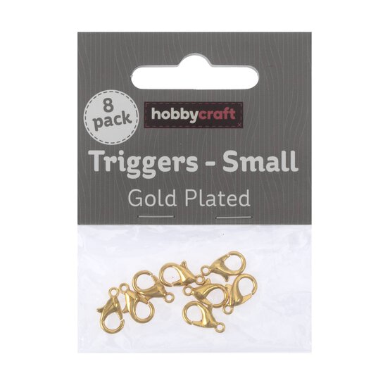 Gold Plated Trigger Clasp 10 x 6mm 8Pack