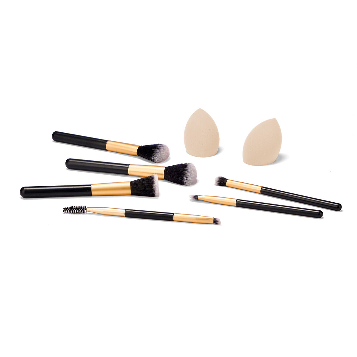 Conjunto de 6 Pincéis   2 esponjas de maquilhagem