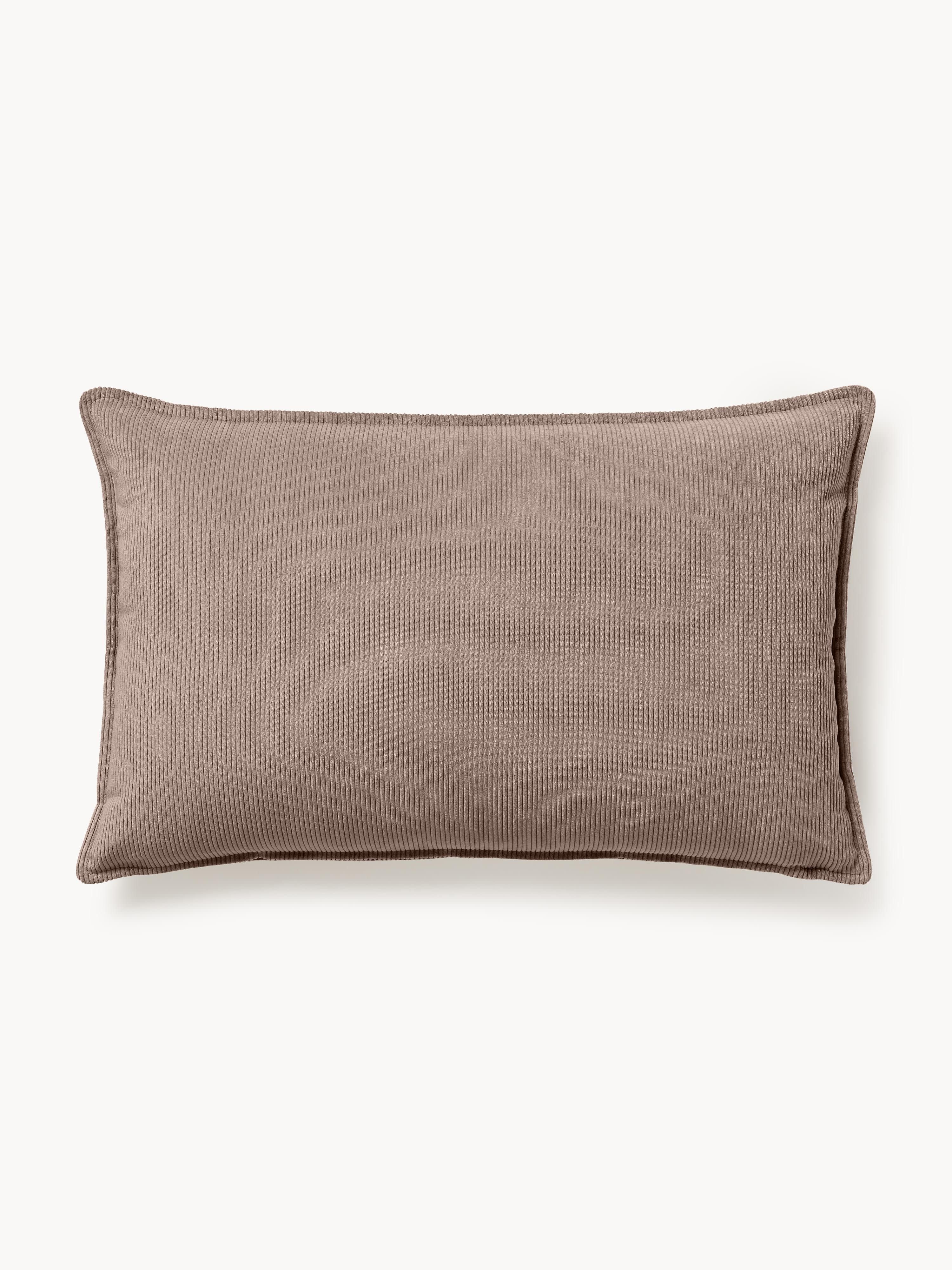Großes Sofa-Kissen Lennon aus Cord, 50 x 80 cm