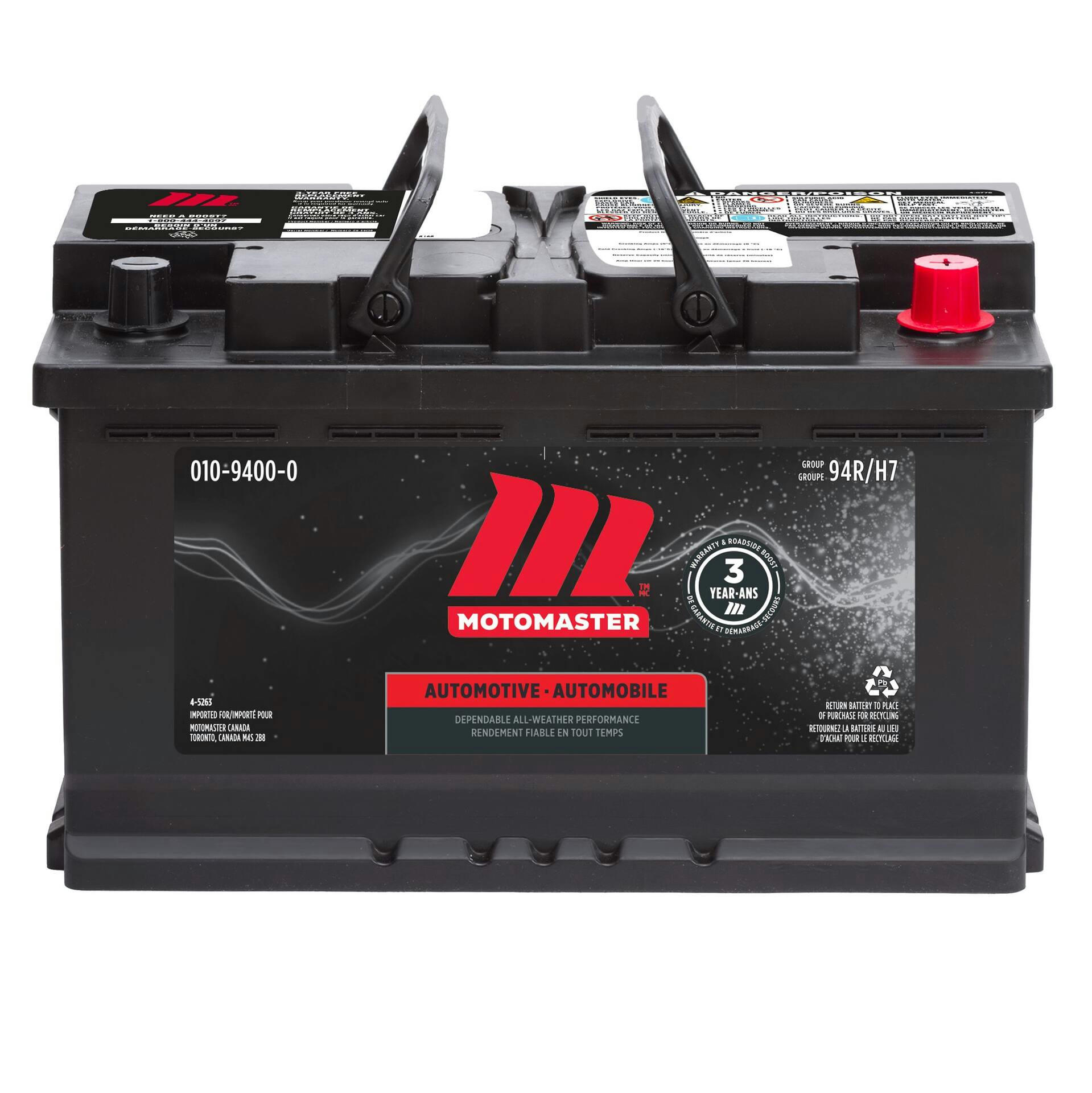 MOTOMASTER Group Size 94R (H7/L4) Battery, 730 CCA