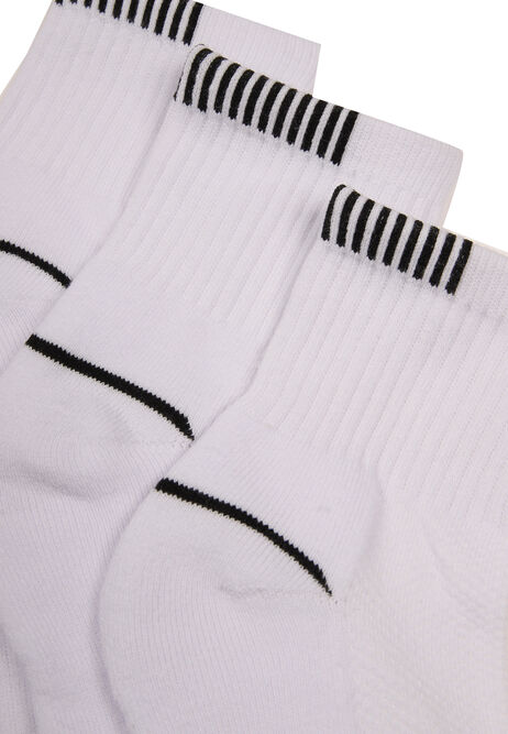 Mens 3pk White Arch Support Quarter Socks
