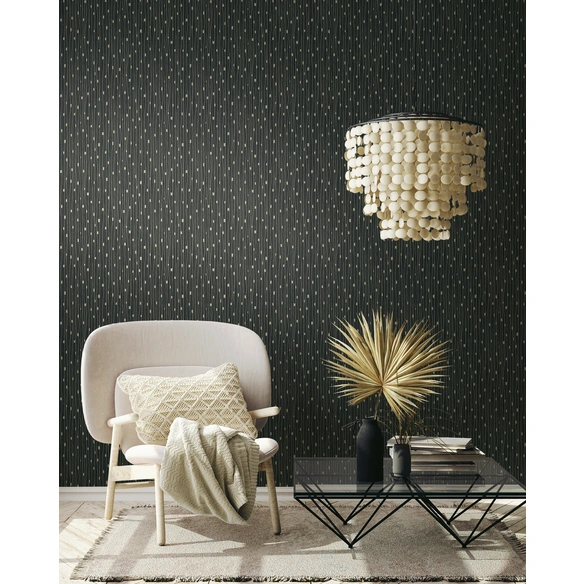 Vliestapete, BxL: 53 x 1005 cm, schwarz/silber