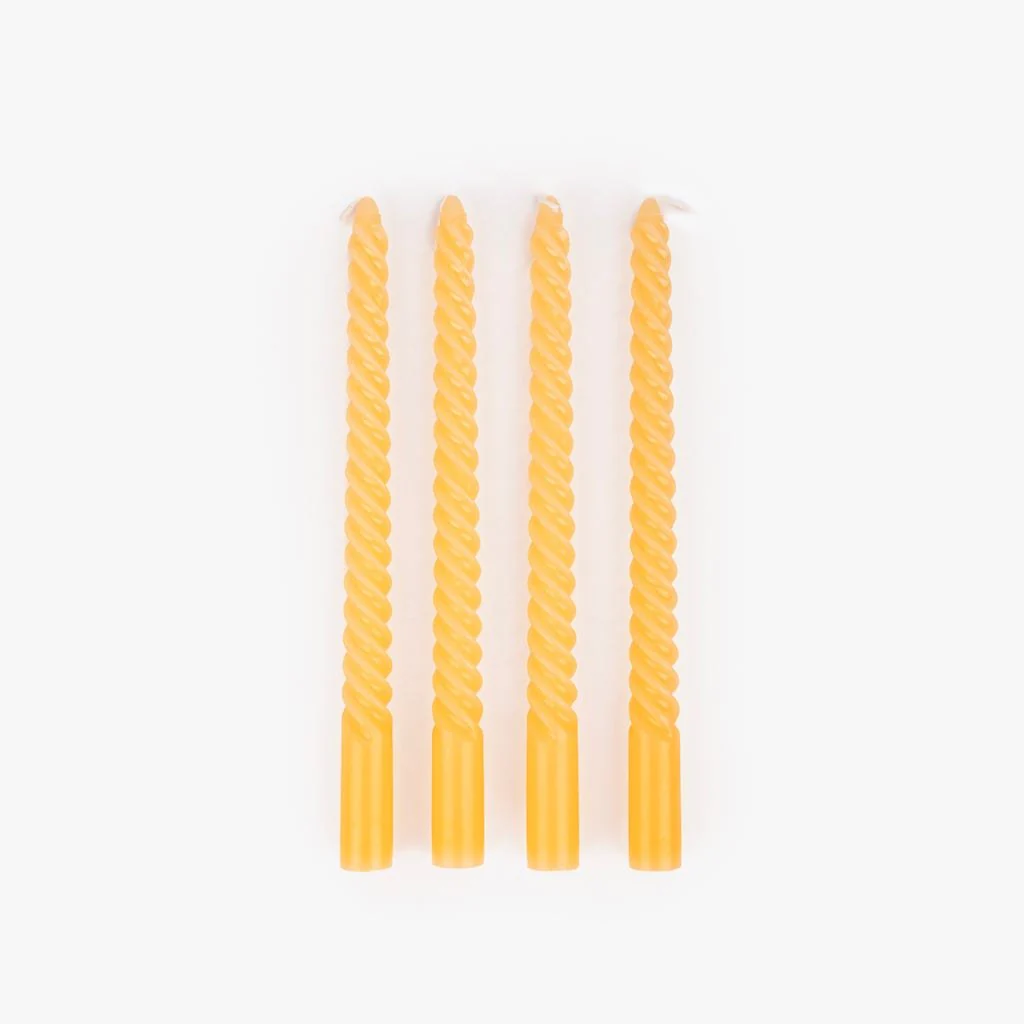 Conjunto de Velas Castiçal Espiral Laranja MARSHMALLOW