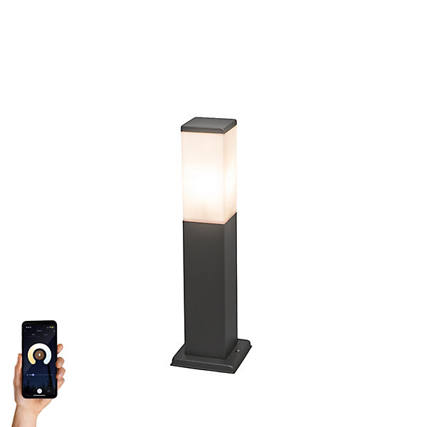 Lampadaire d'extérieur intelligent gris foncé 45 cm avec WiFi P45 - Malios