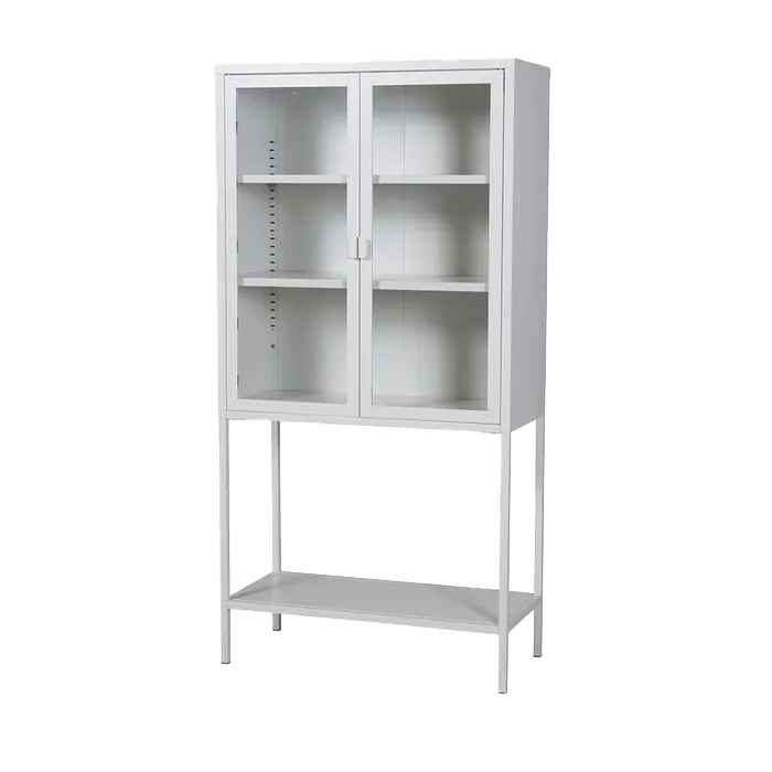 Nest living Claes Metalen Vitrinekast met Glazen Deuren - B 75 cm -