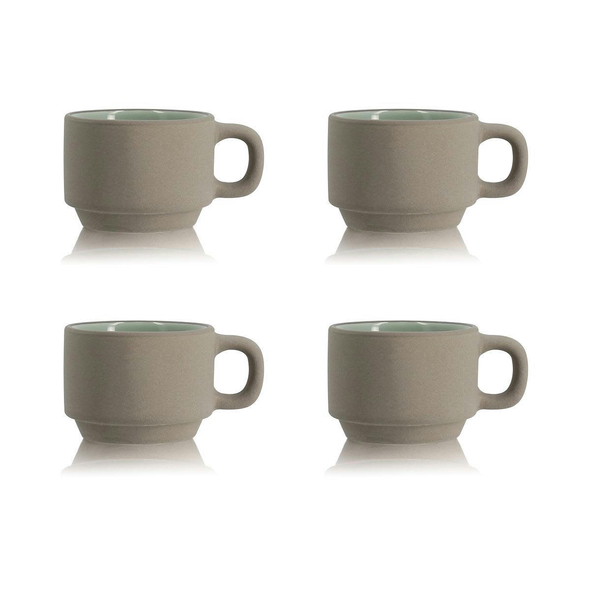 OUTO - Lot de 4 tasses en grès 10cl