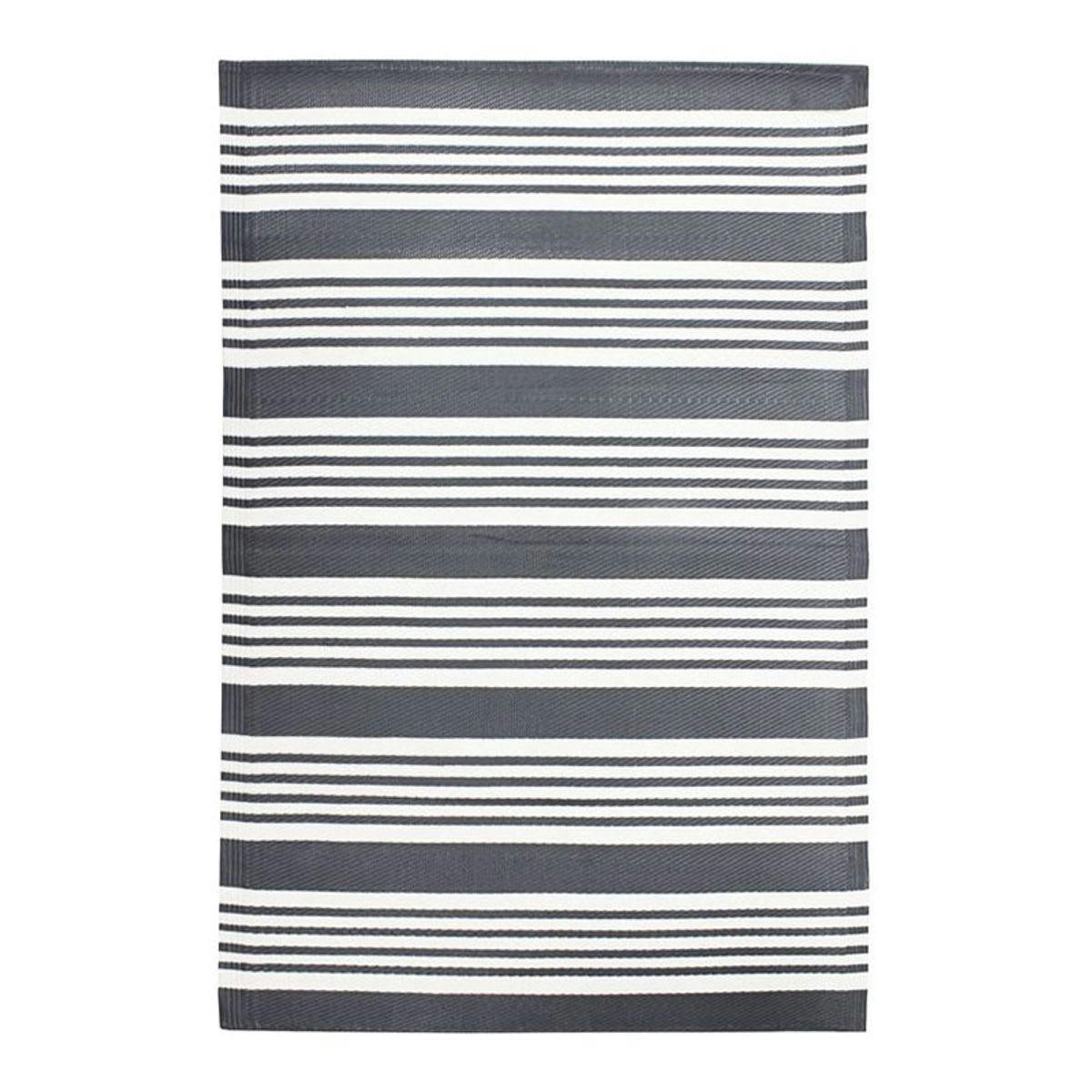 NATOU - Tapis d'extérieur à rayures gris 120x180