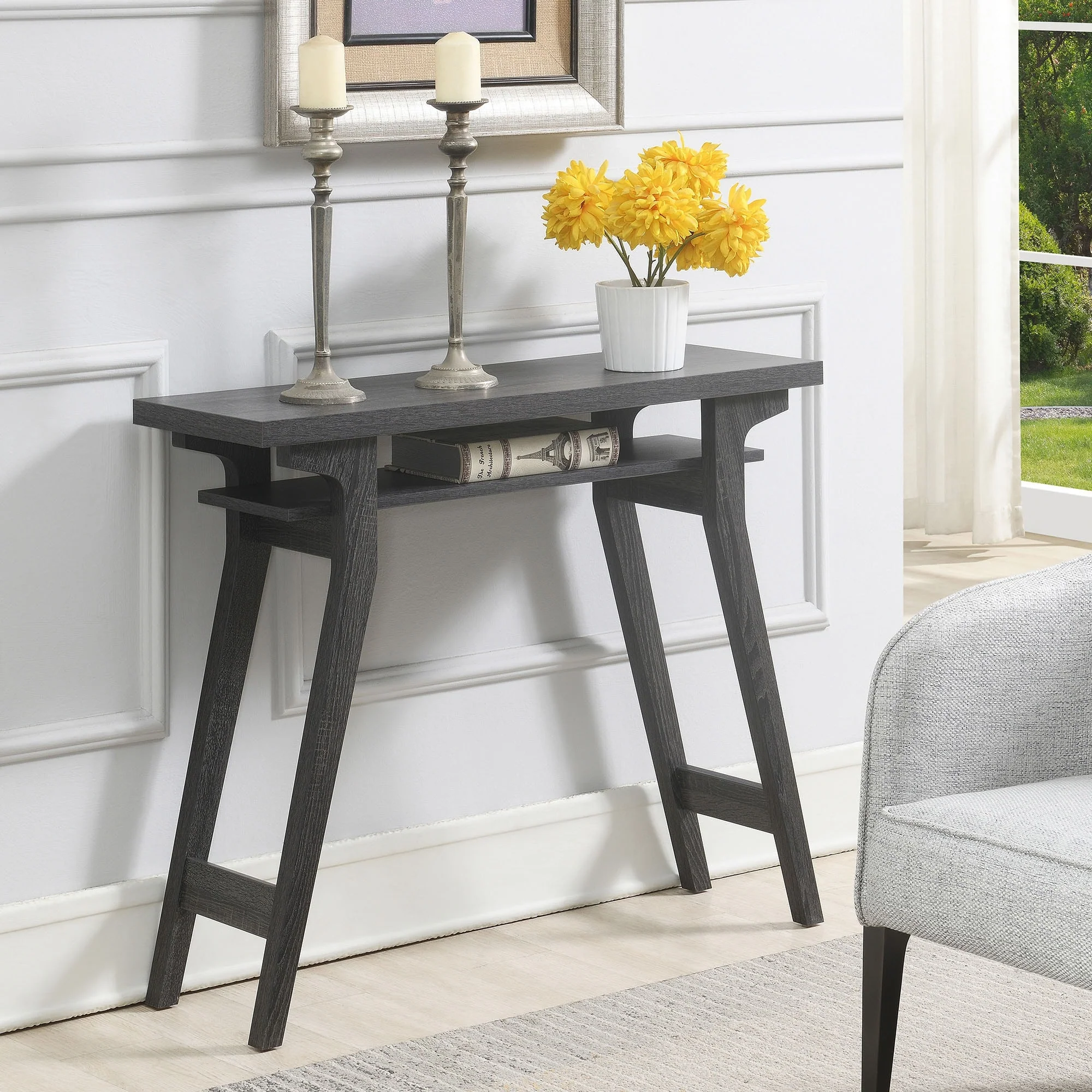 Convenience Concepts Newport Lynda Console Table with Shelf