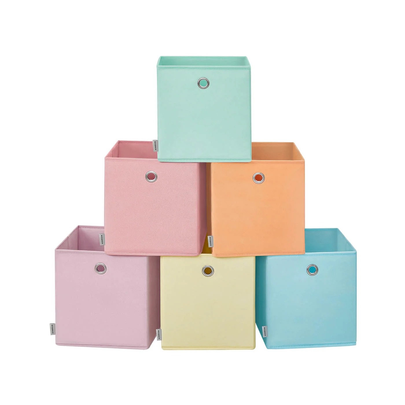 Boîte de rangement pliable en tissu pour organisation colorée