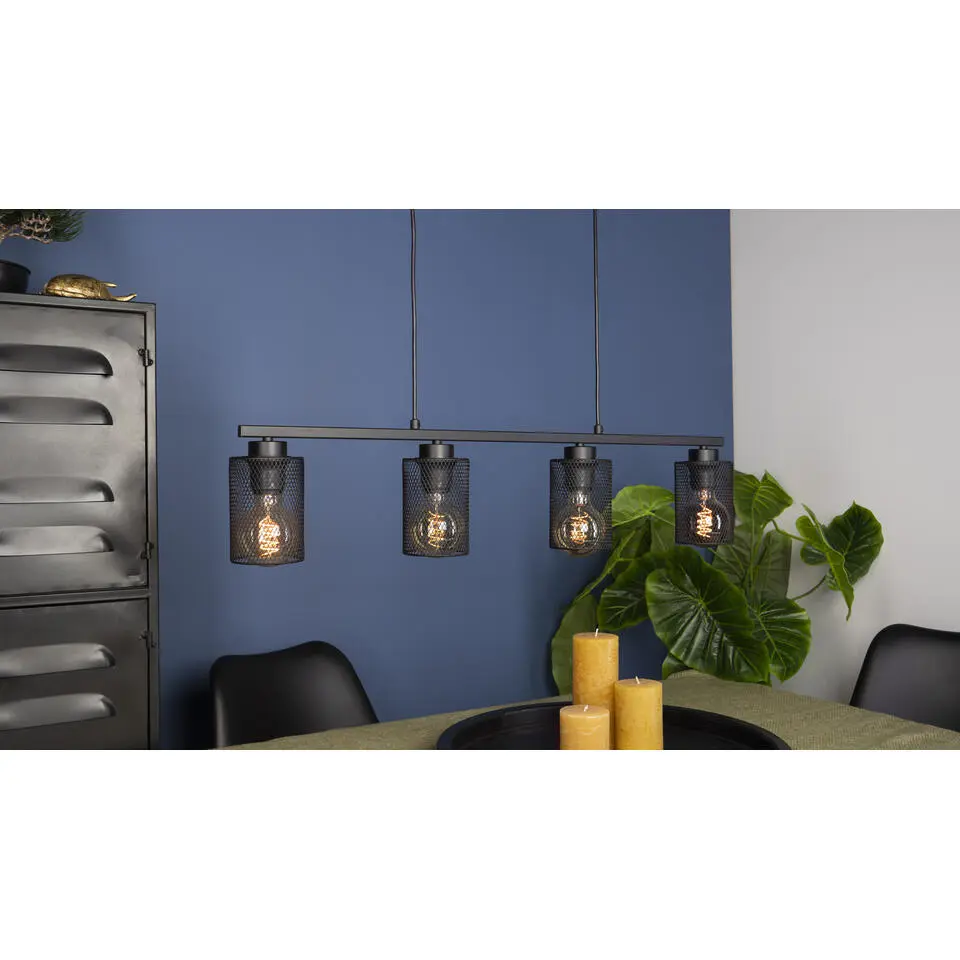 EGLO Zocabon Hanglamp - E27 - 81.5 cm - Glas - Zwart