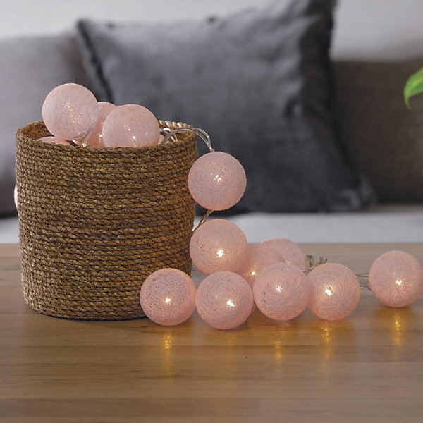 Guirlande LED 20 boules - rose L435 cm - Atmosphera