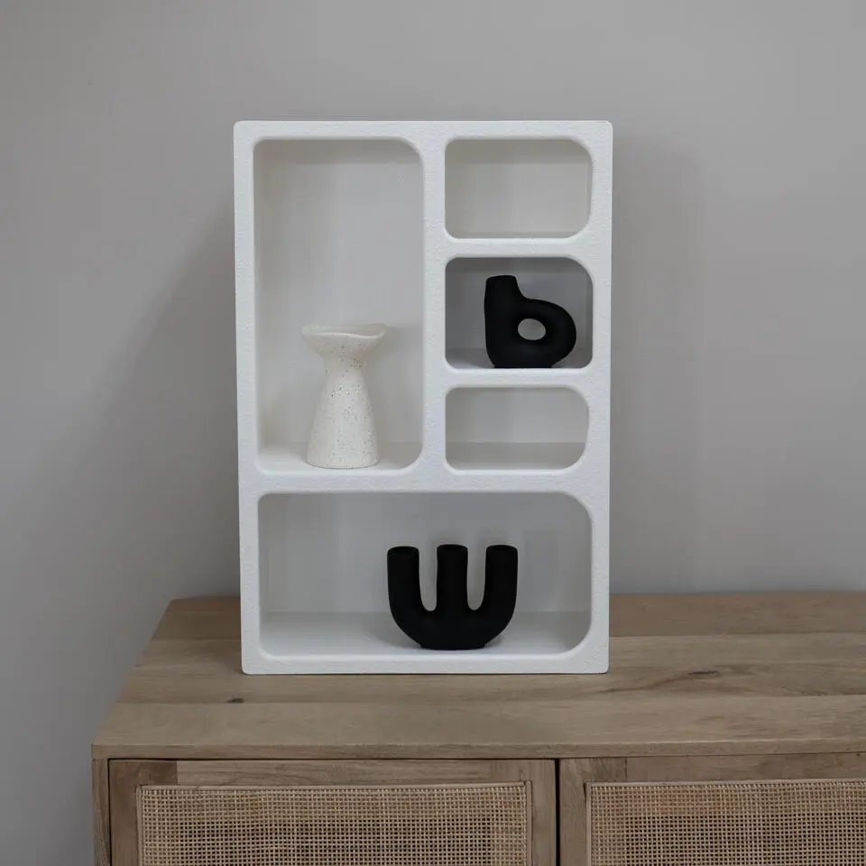 QUVIO Kaarsenhouder zwart - Organische vorm - Keramiek - Zwart