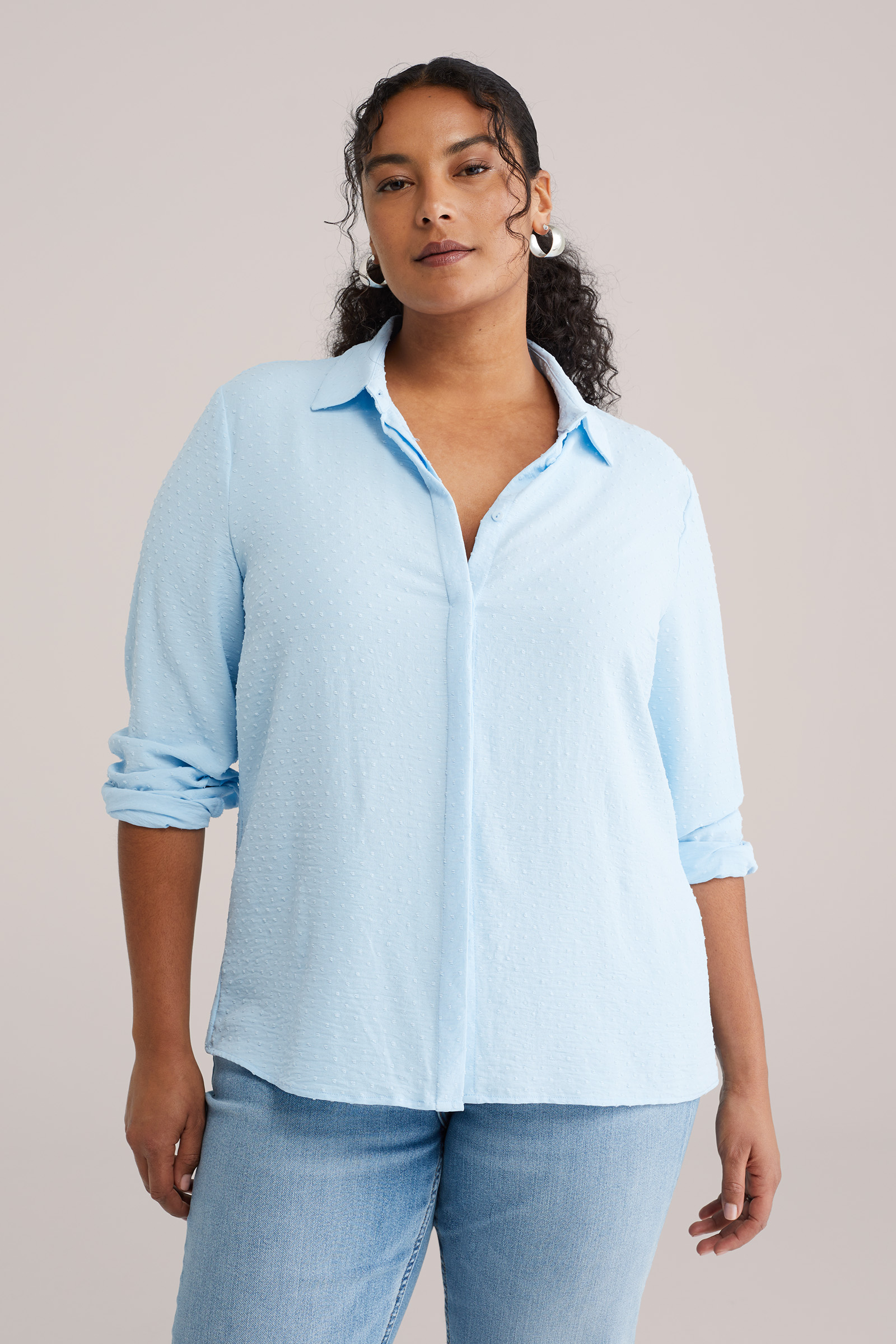 Dames blouse met structuur - Curve