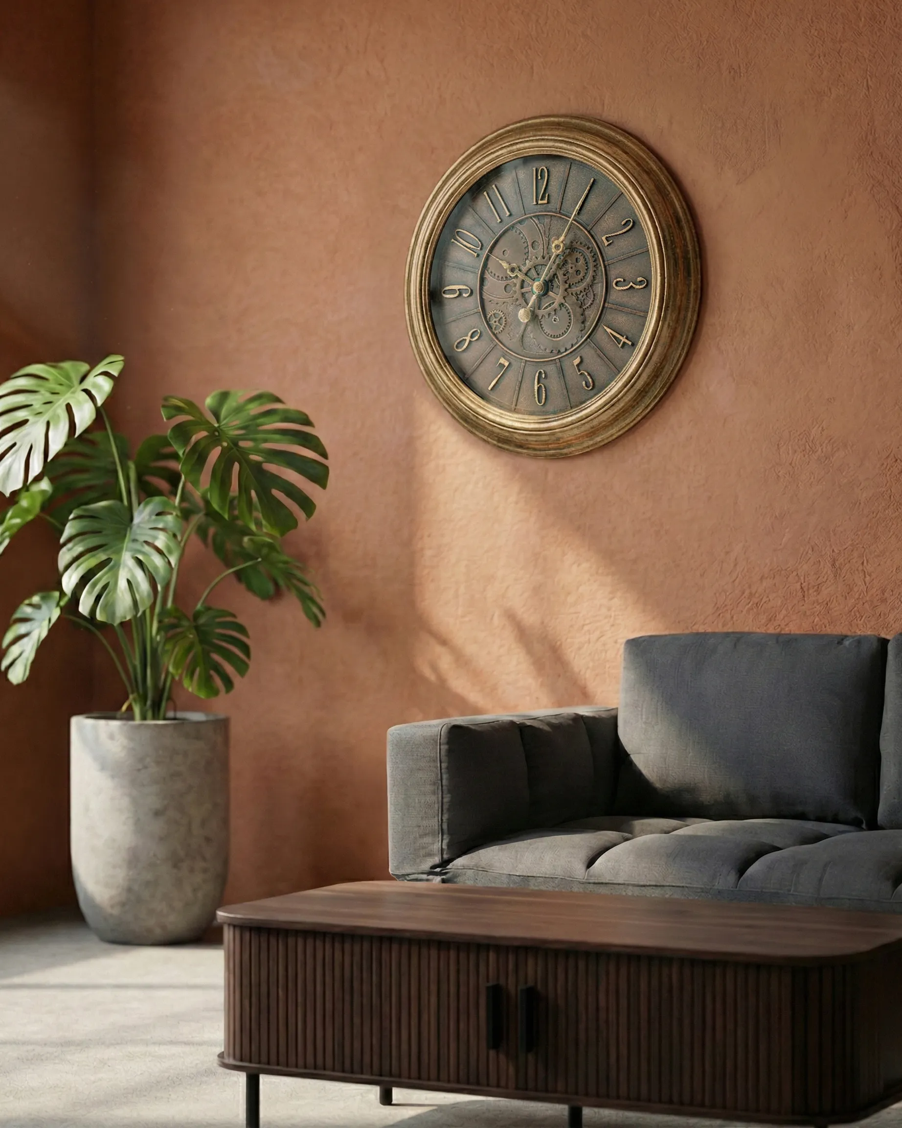 Wall Clock CAUDETE 50 cm Gold